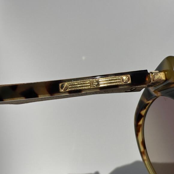 Jacques Marie Mage Edith Cat Eye Sunglasses Tortoise Wood Panels Gold BNIB Rare - Picture 12 of 16